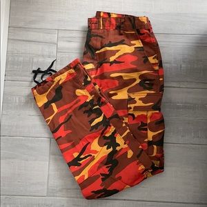 Orange Camo Cargo Pants